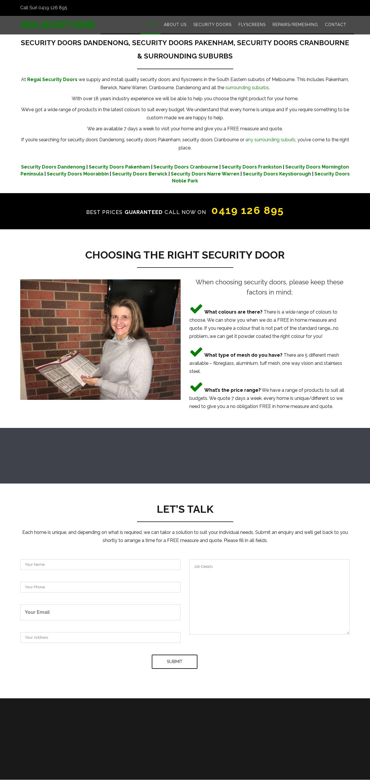 Regal Security Doors website