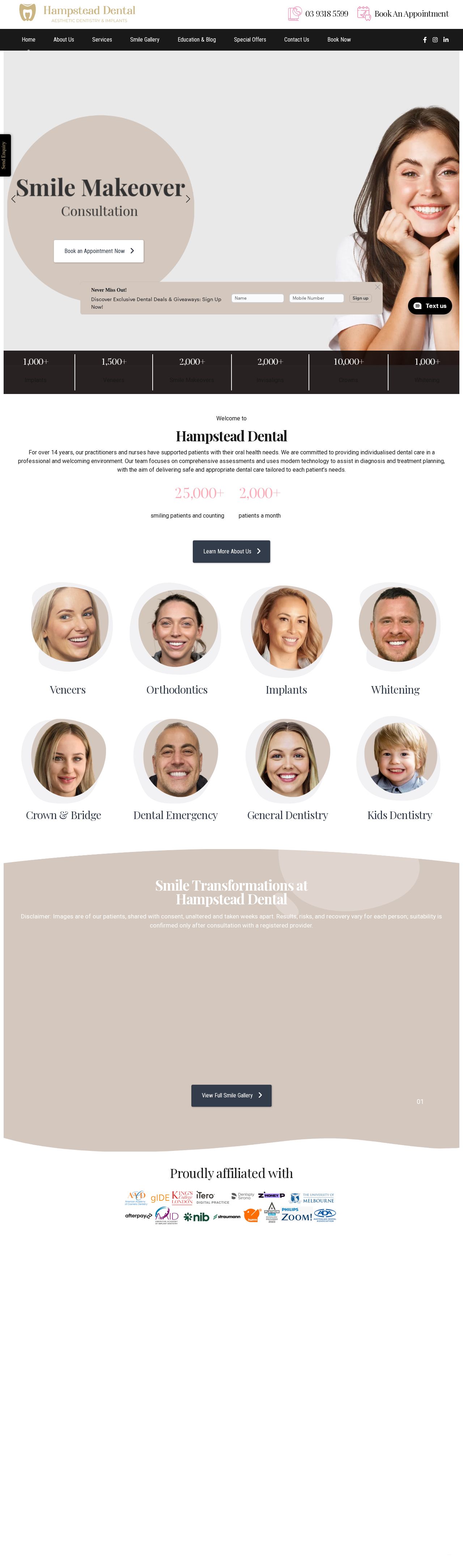 Hampstead Dental website
