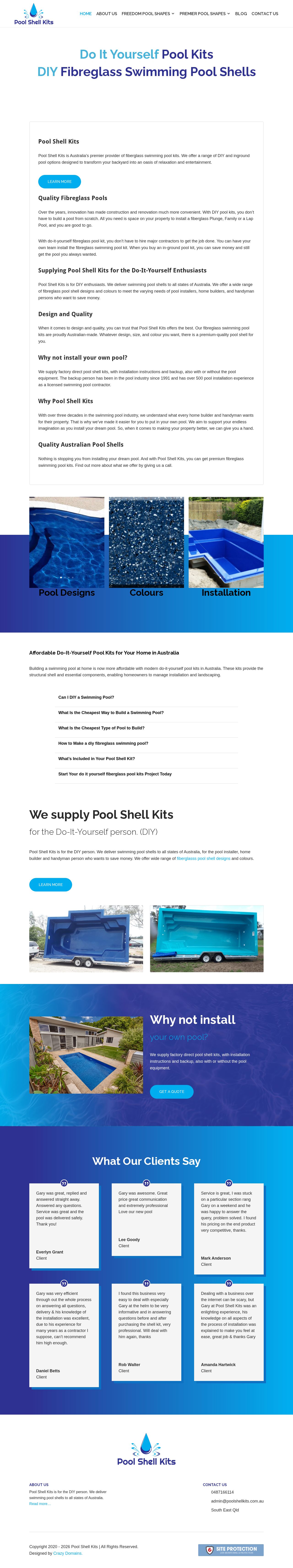 Pool Shell Kits website
