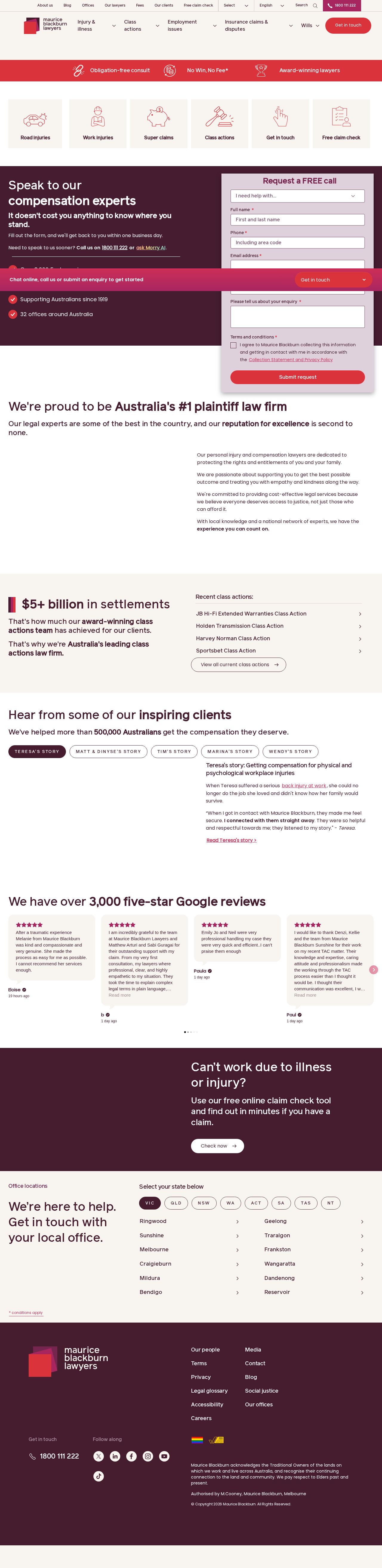 Maurice Blackburn Lawyers website