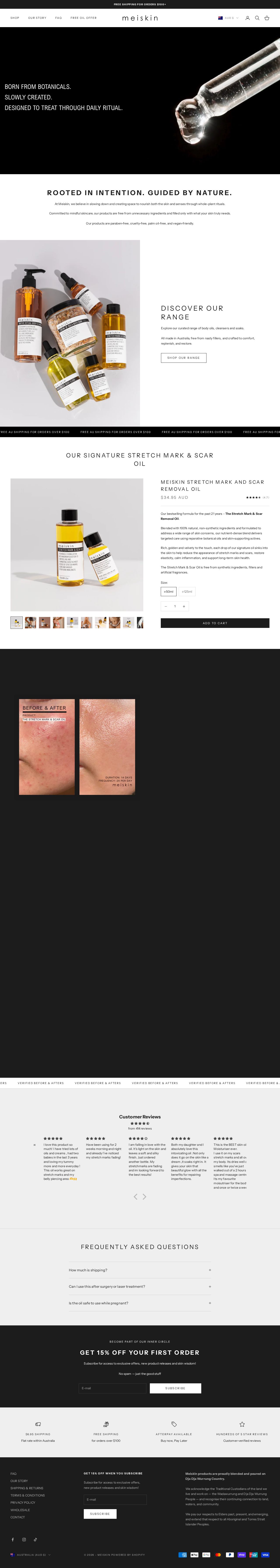 Meiskin Skin Care Products website