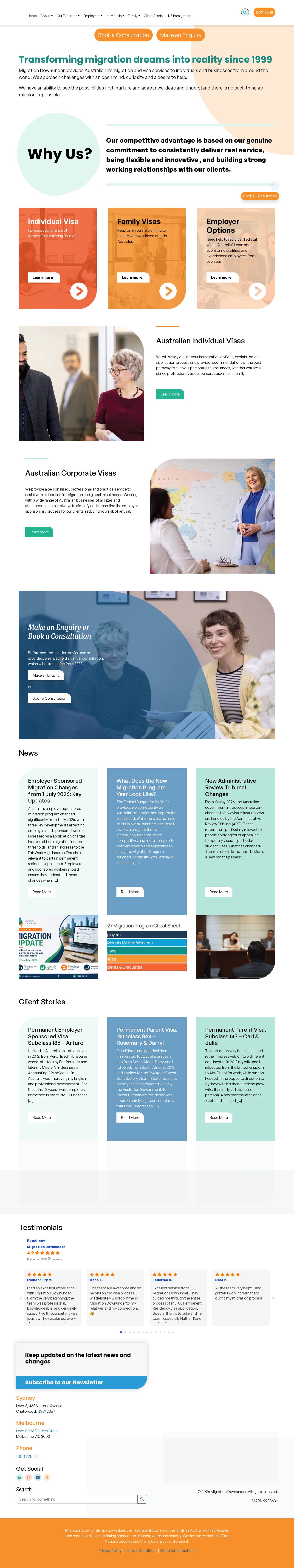 Migration Downunder | Immigration Legal Service website