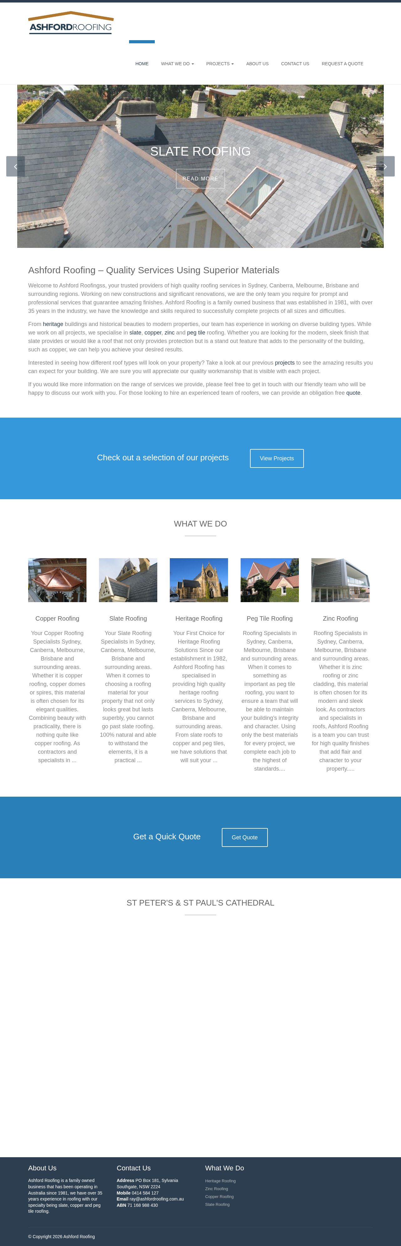 Ashford Roofing website