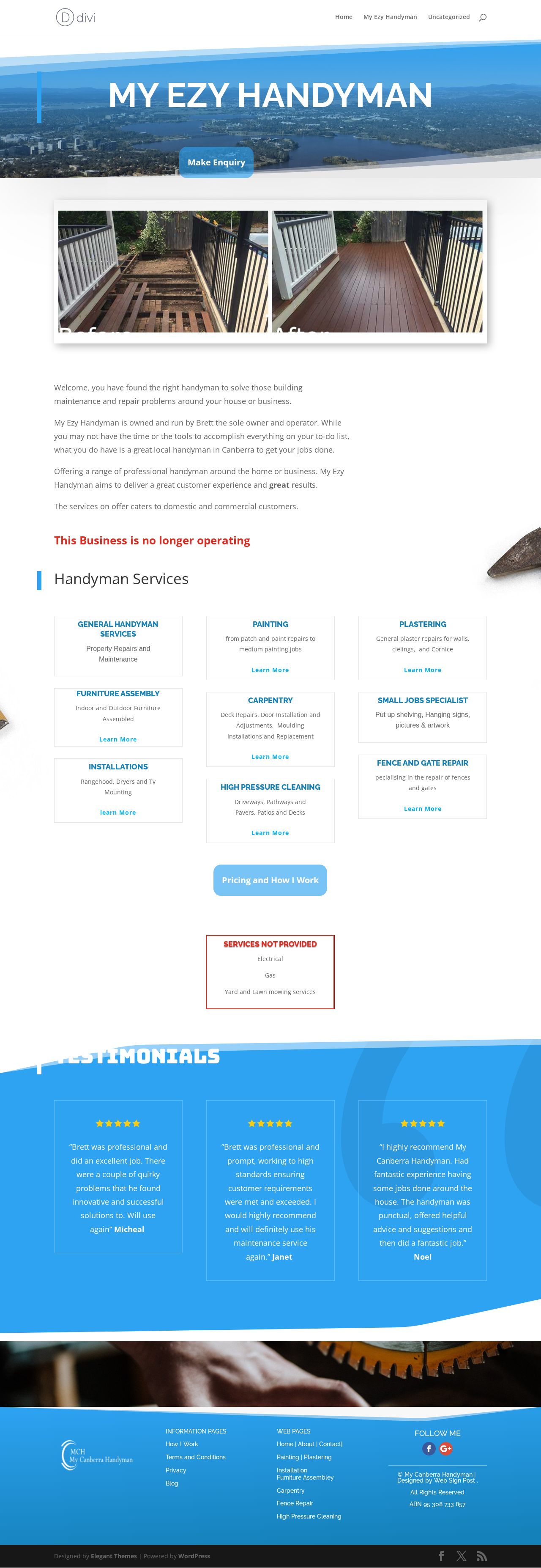 My Ezy Handyman website