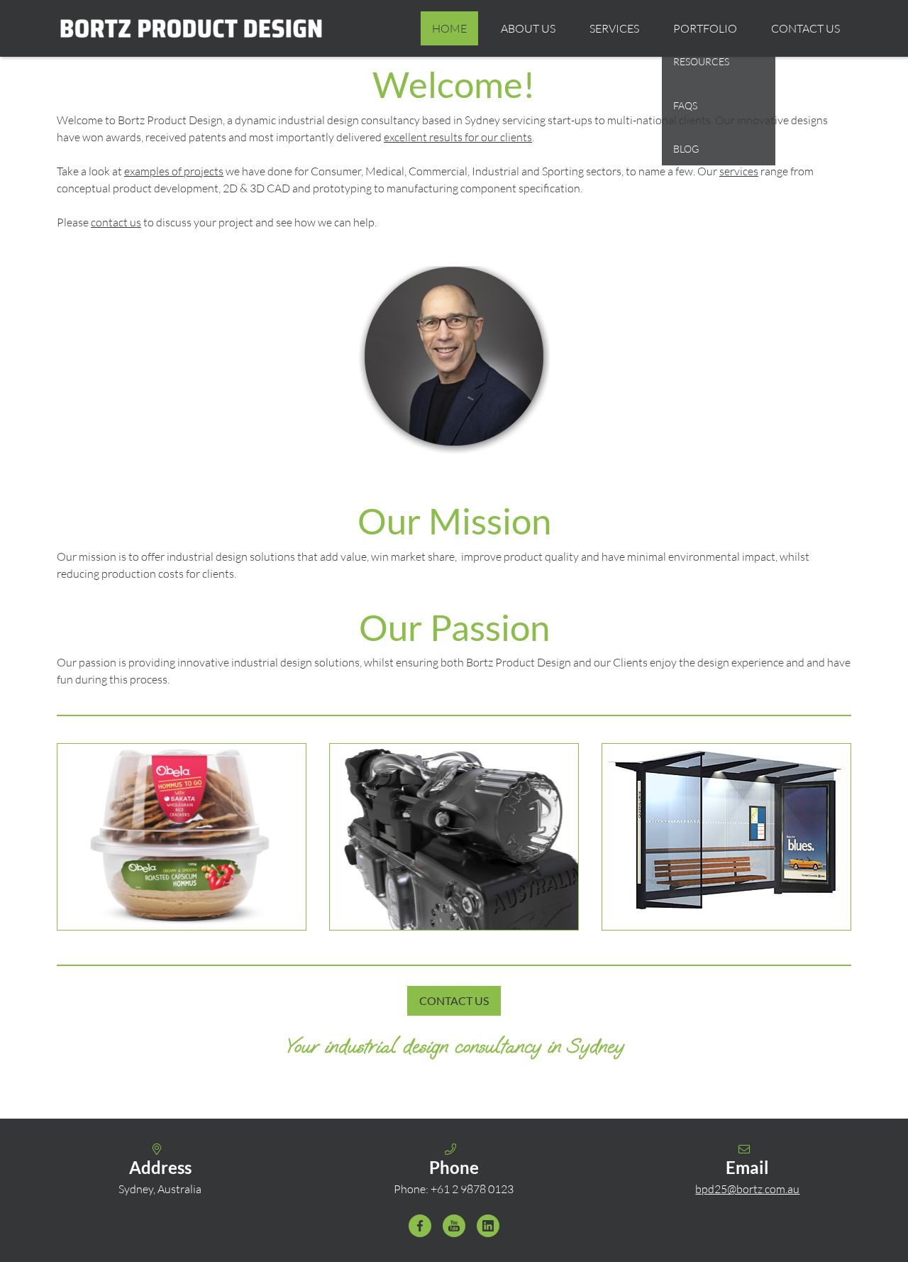 Bortz Product Design P/L website