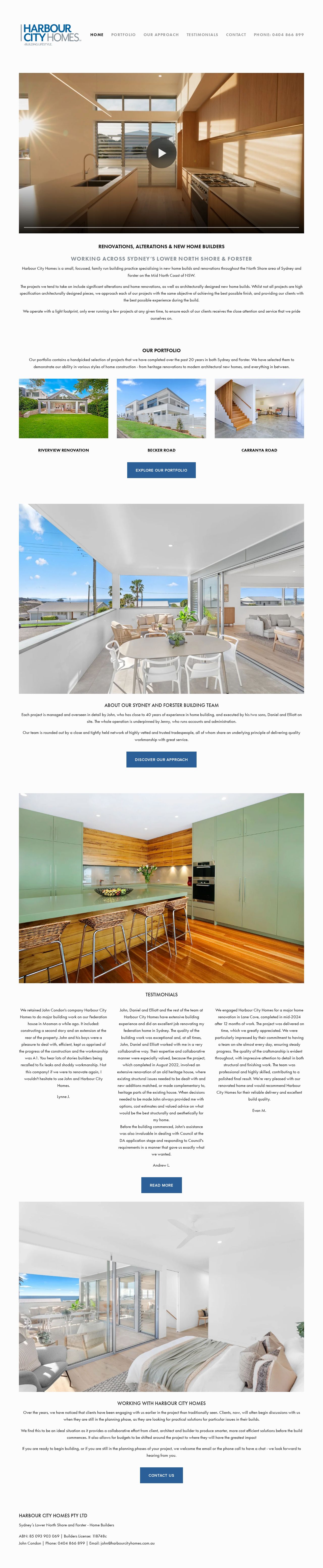 Harbour City Homes website