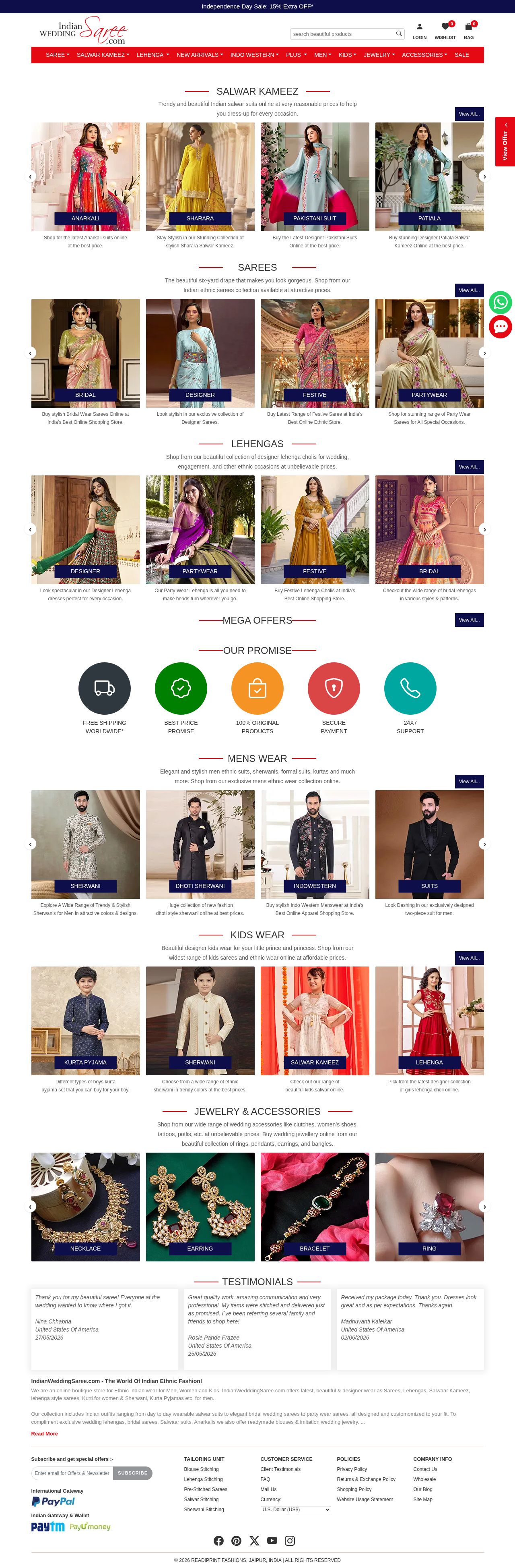 Indian Wedding Saree website