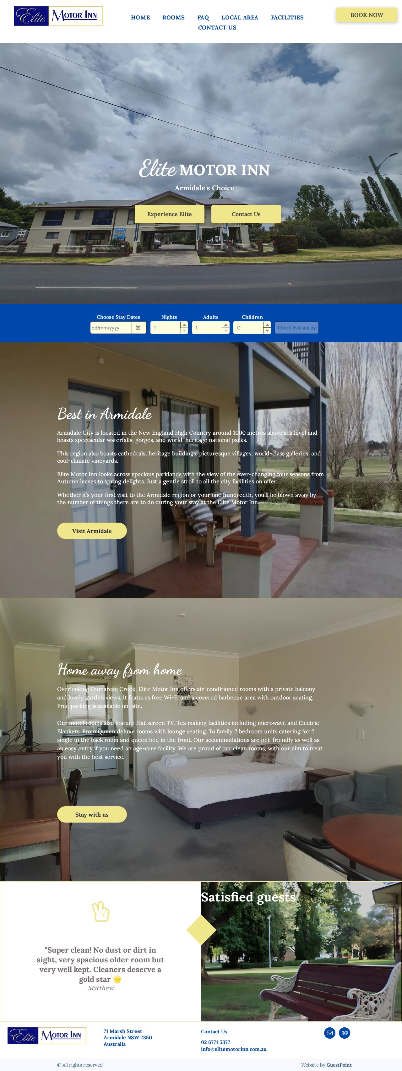 Elite Motor Inn website