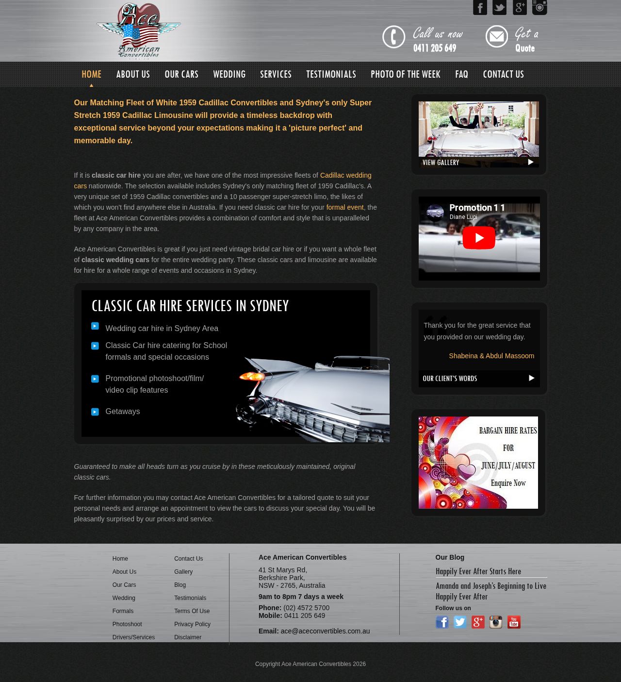 Ace American Convertibles website