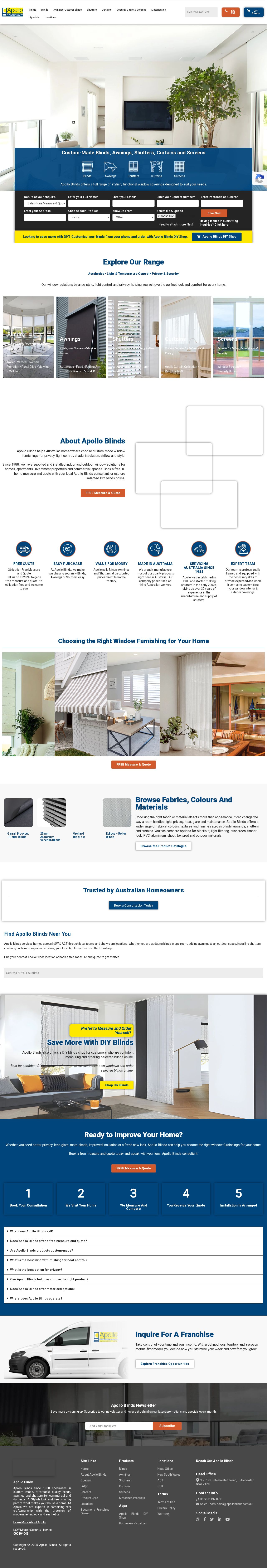 Apollo Blinds website