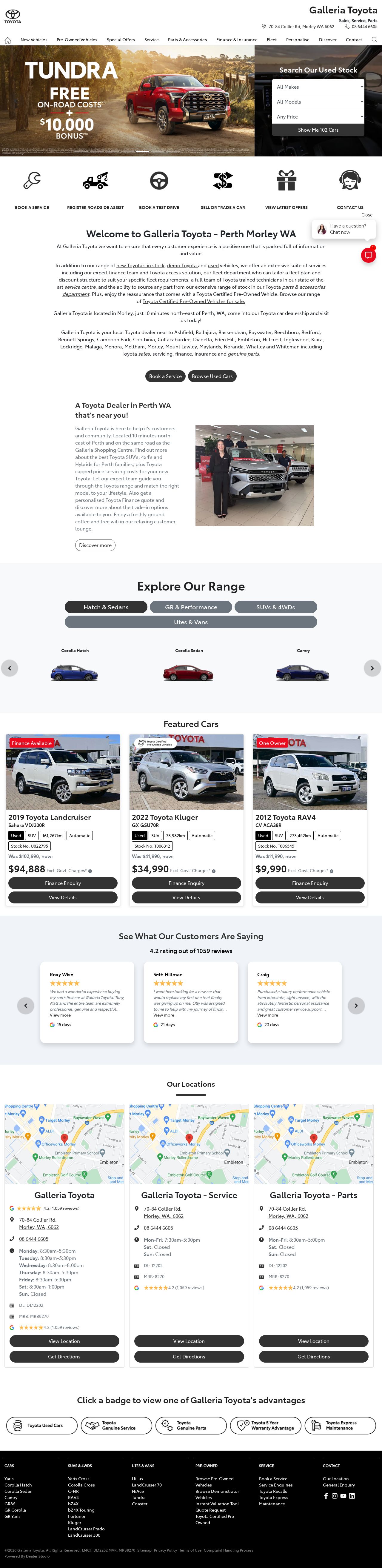 Galleria Toyota website