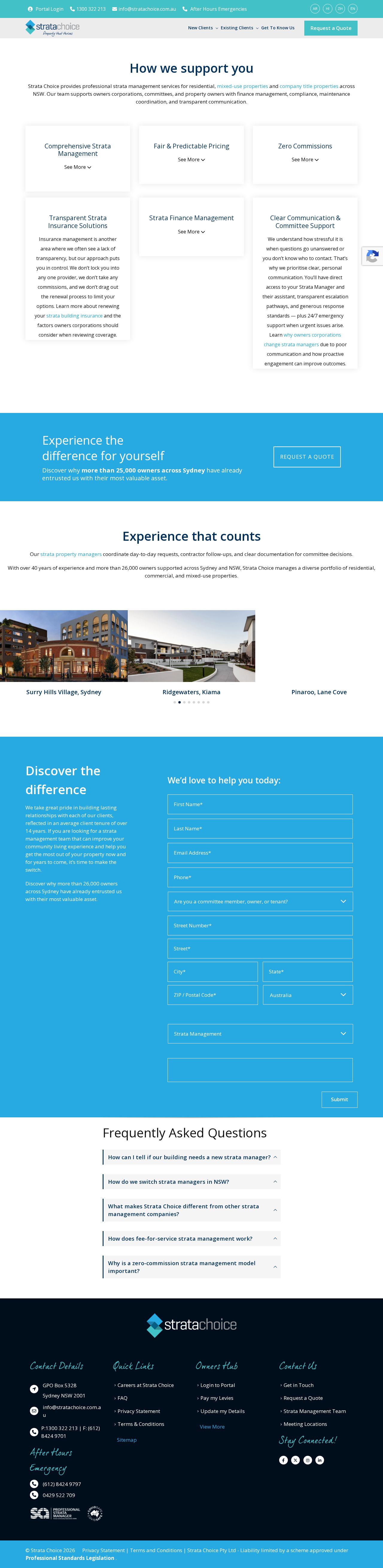 Strata Choice - Sydney Strata Management Company website