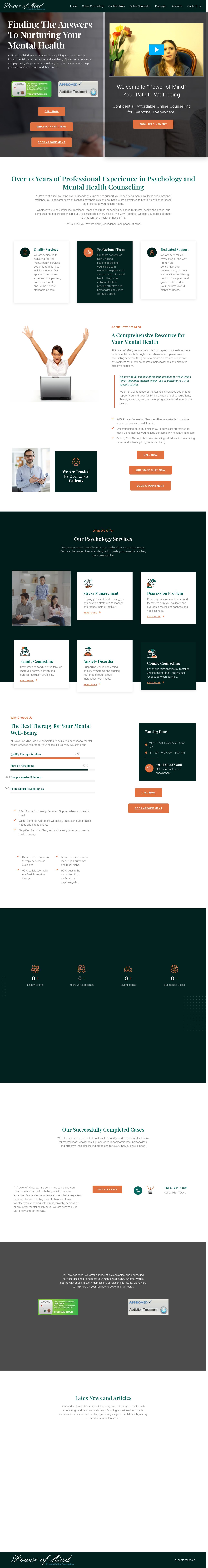 Power of Mind - Private Online Counselling website