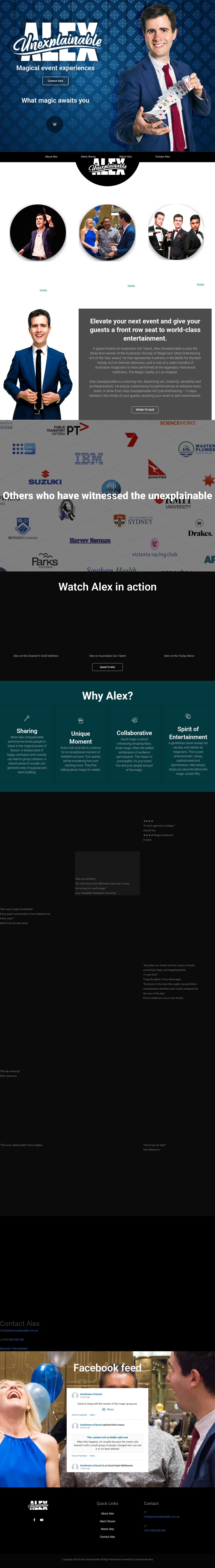 The Magic of Alex de la Rambelje website