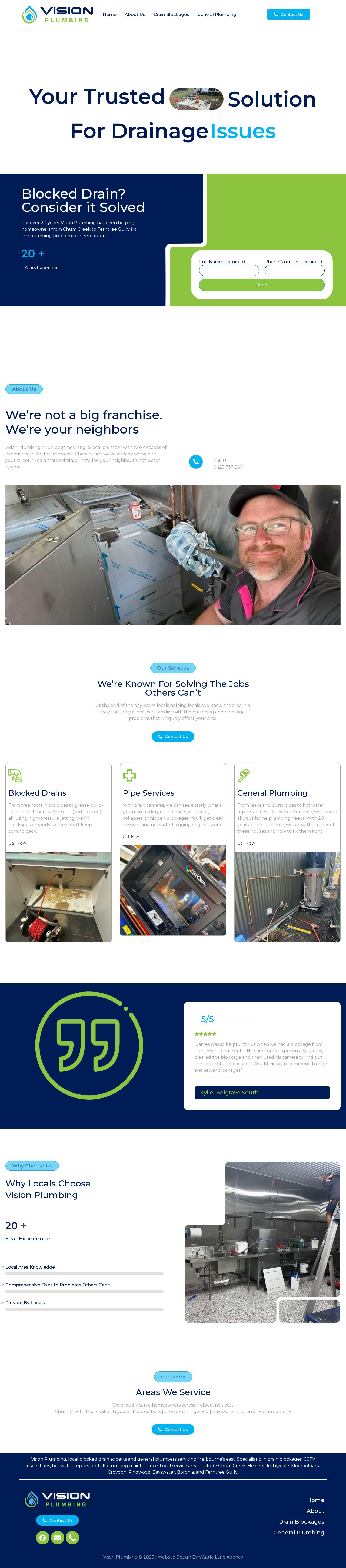 Vision Plumbing website