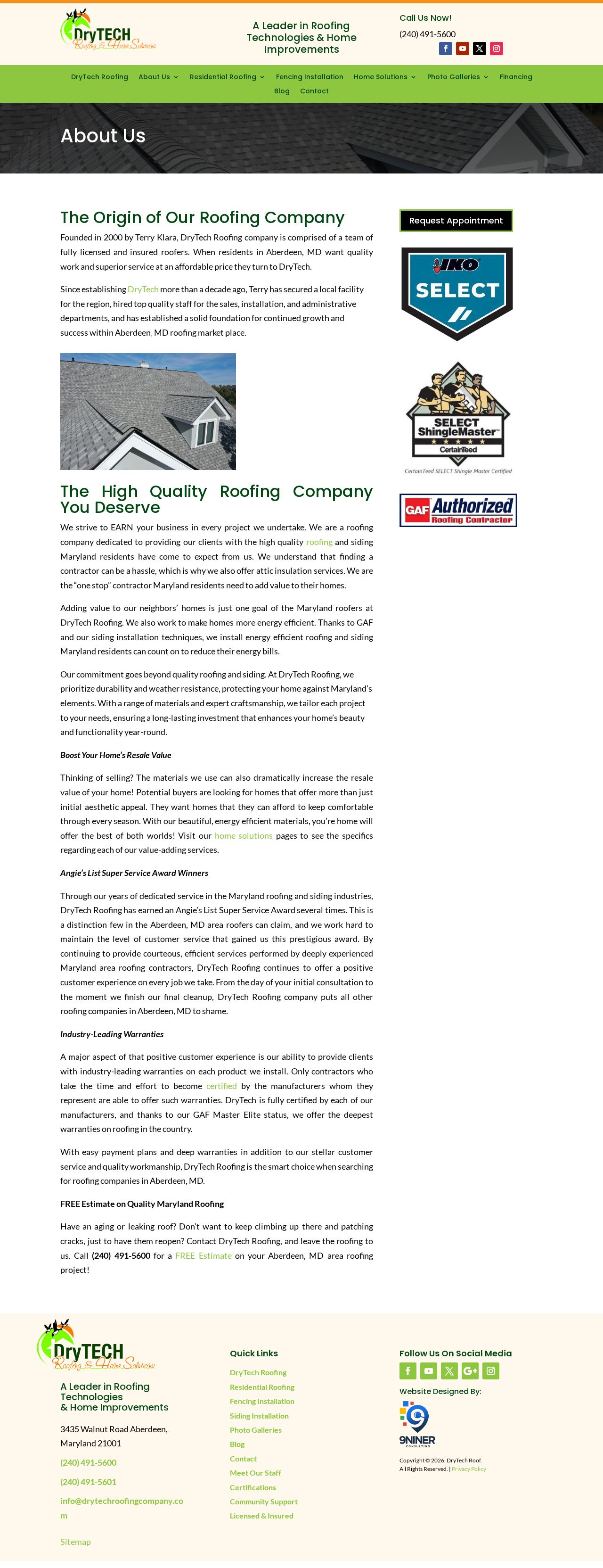 roofers in maryland website