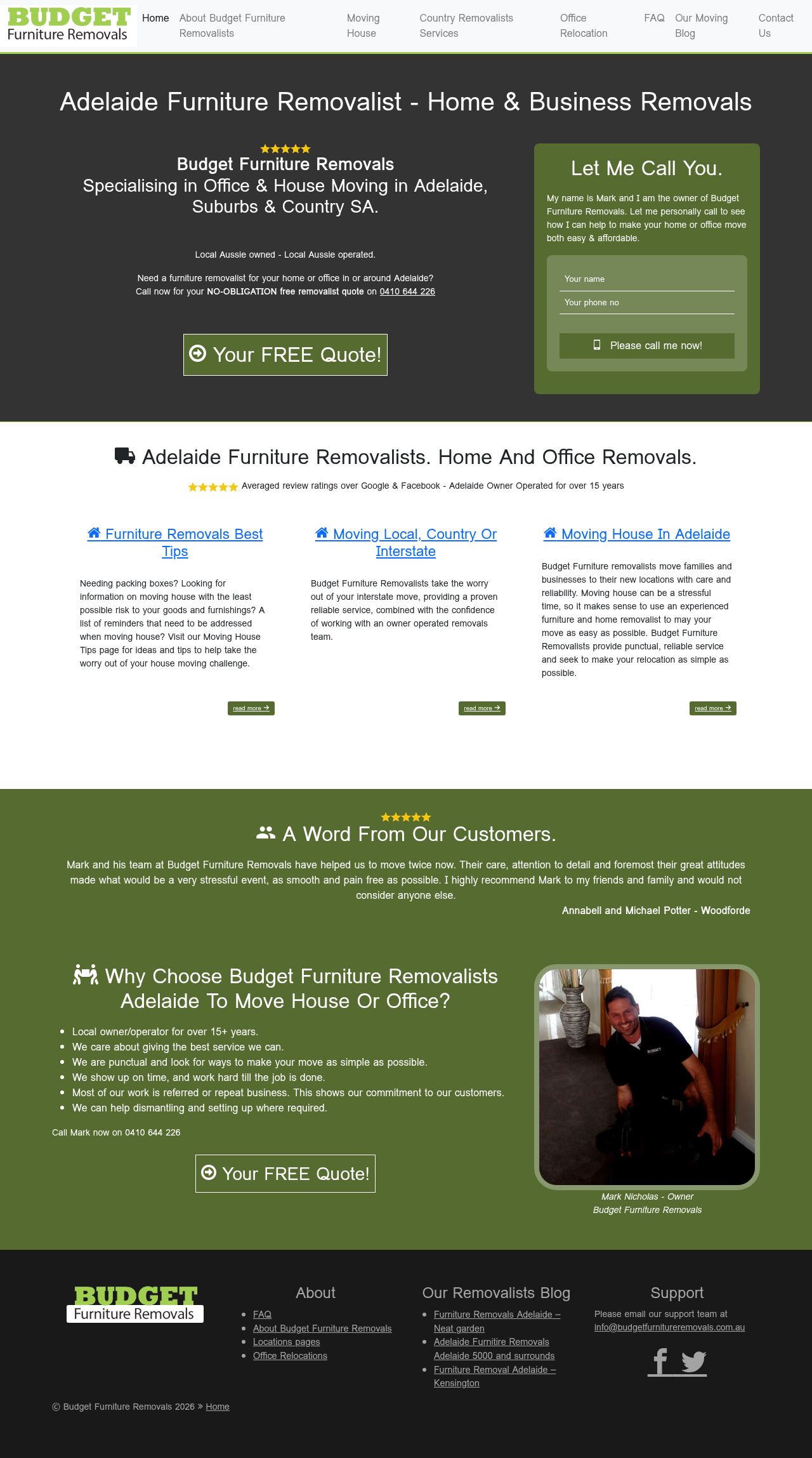 Budget Furniture Removals website