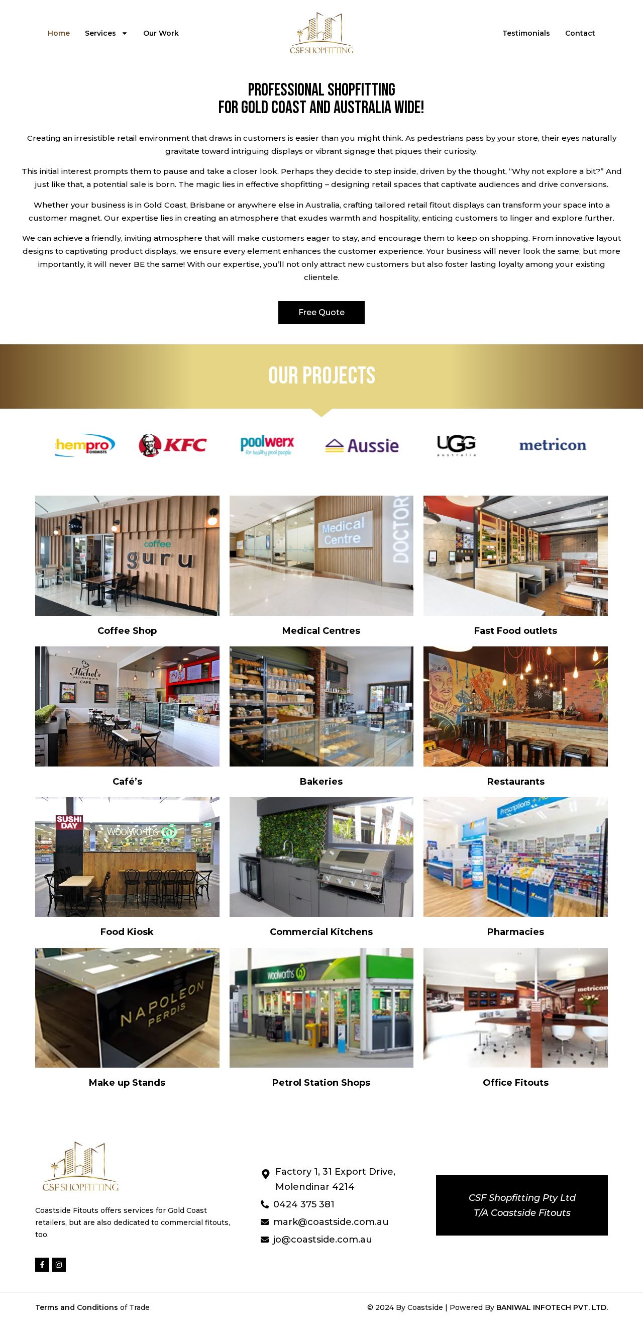 Coastside Fitouts Pty Ltd website