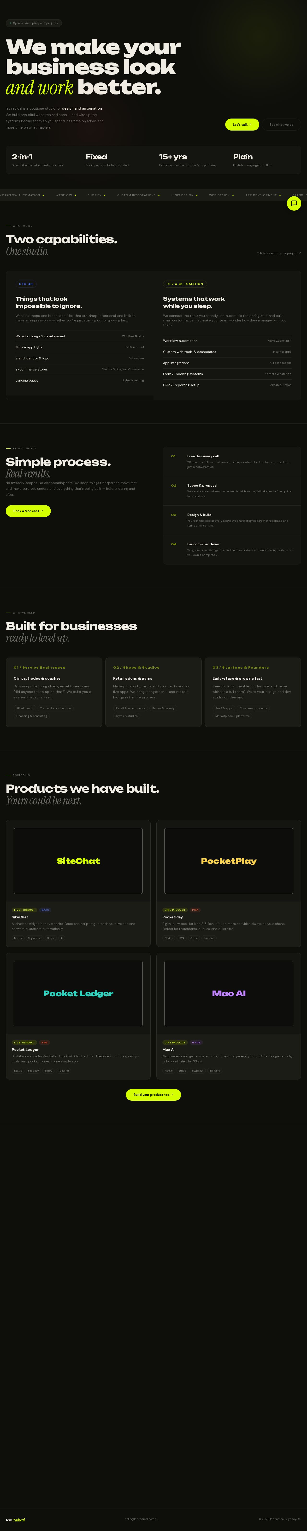 Lab Radical website