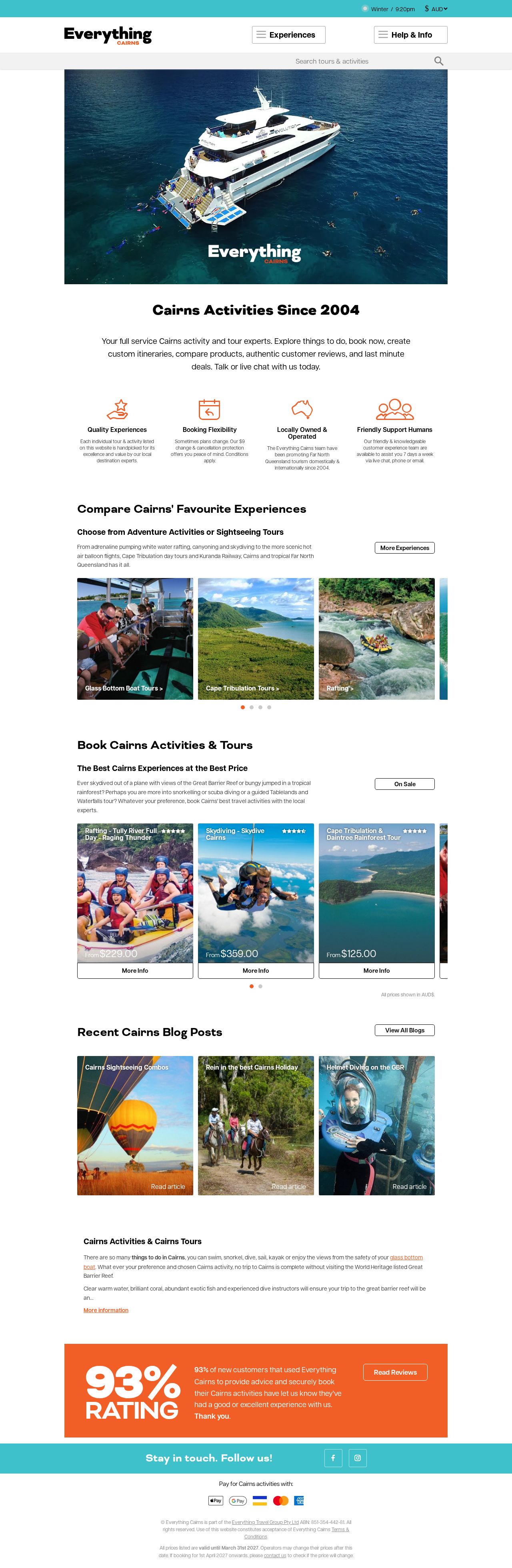 Cairns activities website