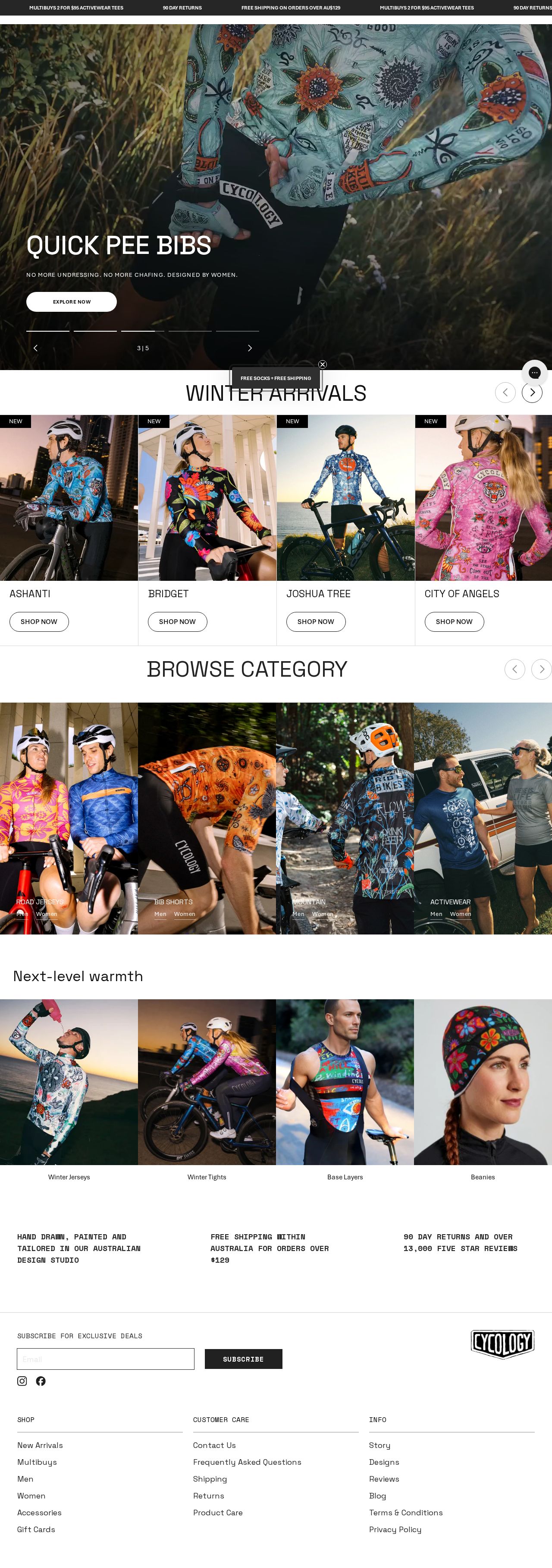 Cycology Clothing website