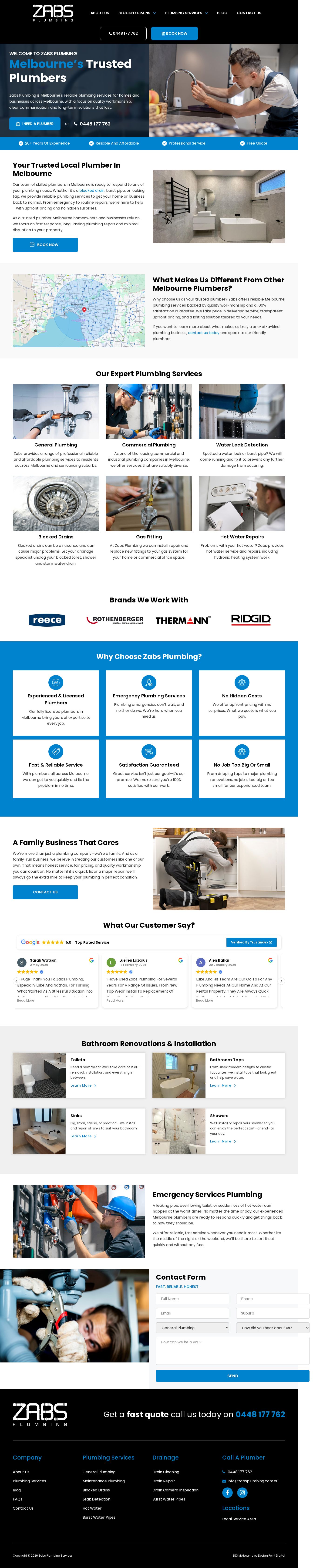 Melbourne Plumber | Zab's Plumbing website