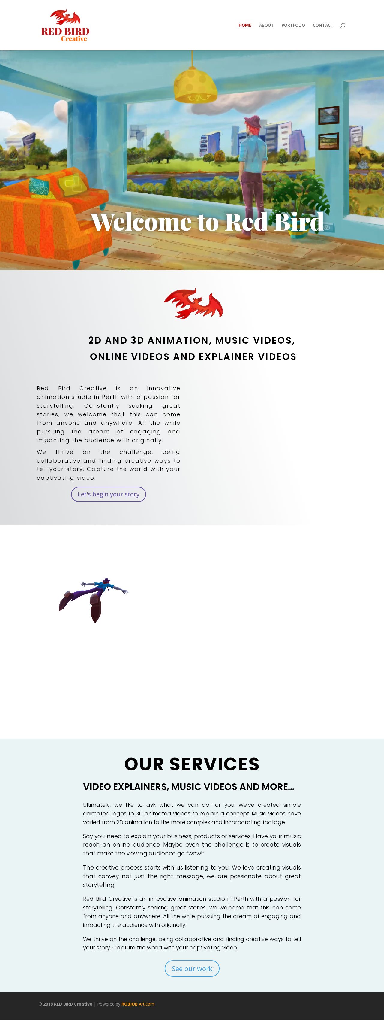 Red Bird Creative website