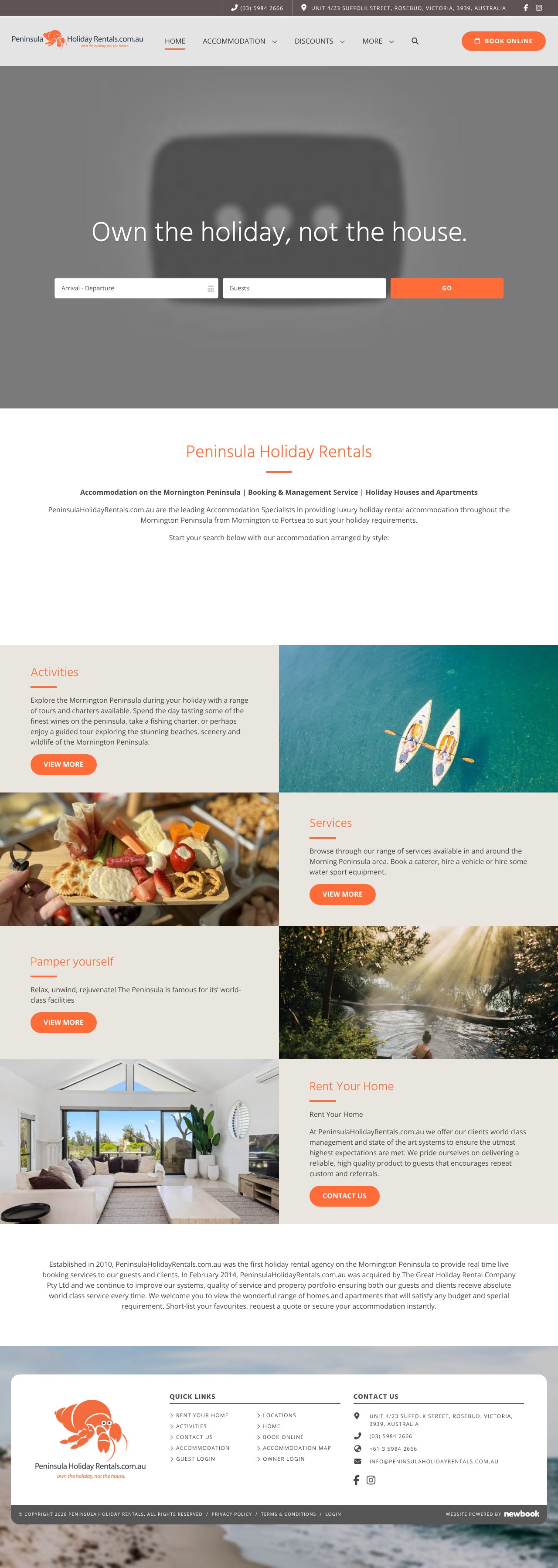 Accommodation Mornington website