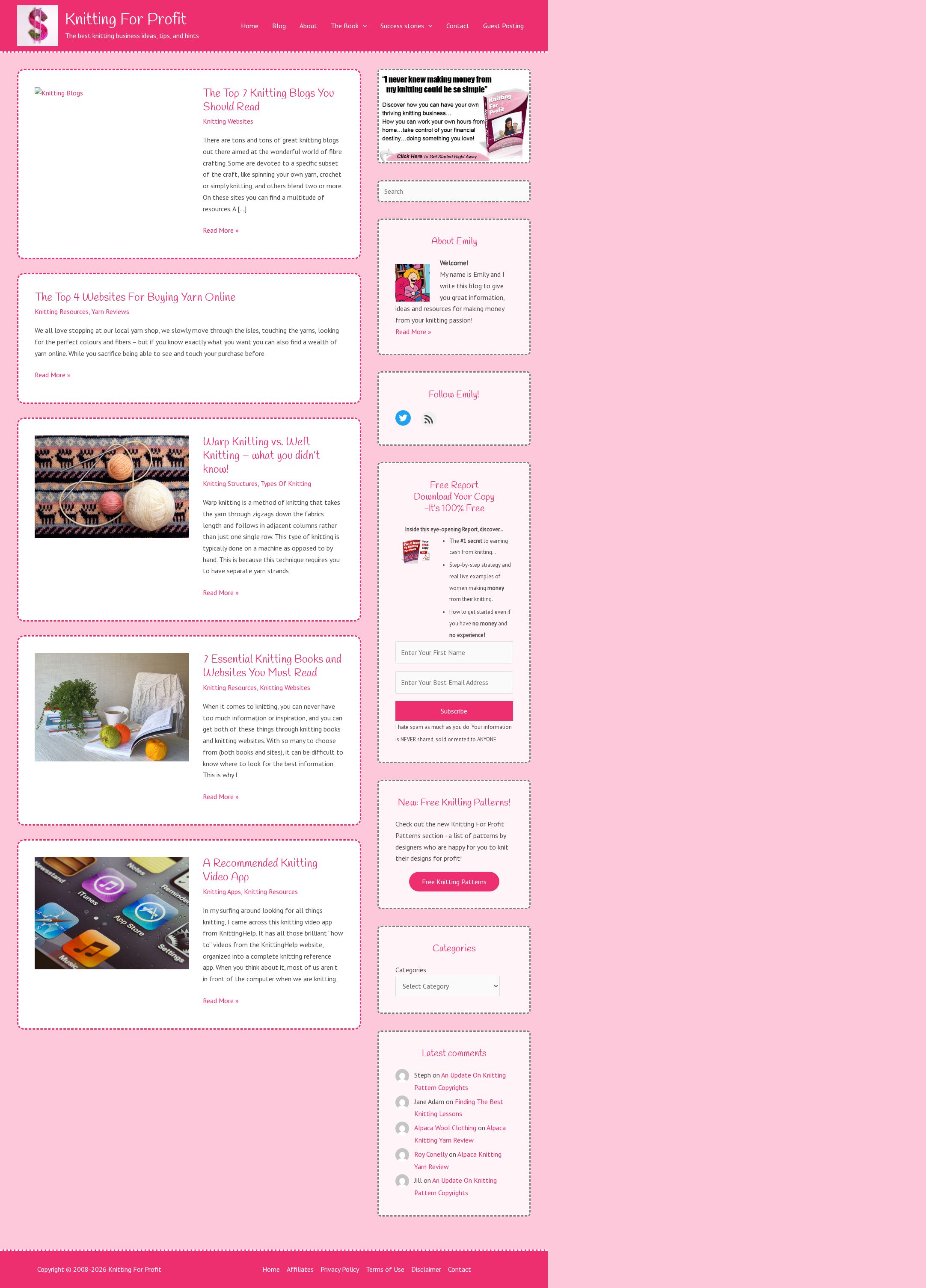 Knitting For Profit - Make Money From Your Knitting Passion website
