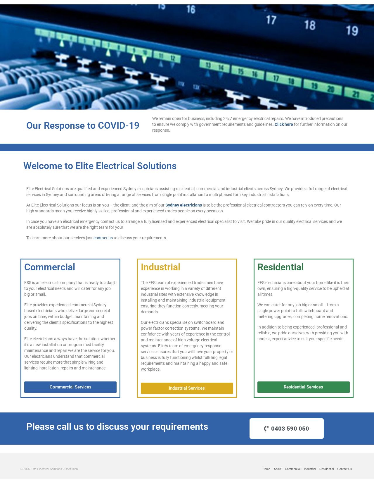 Elite Electrical Solutions website