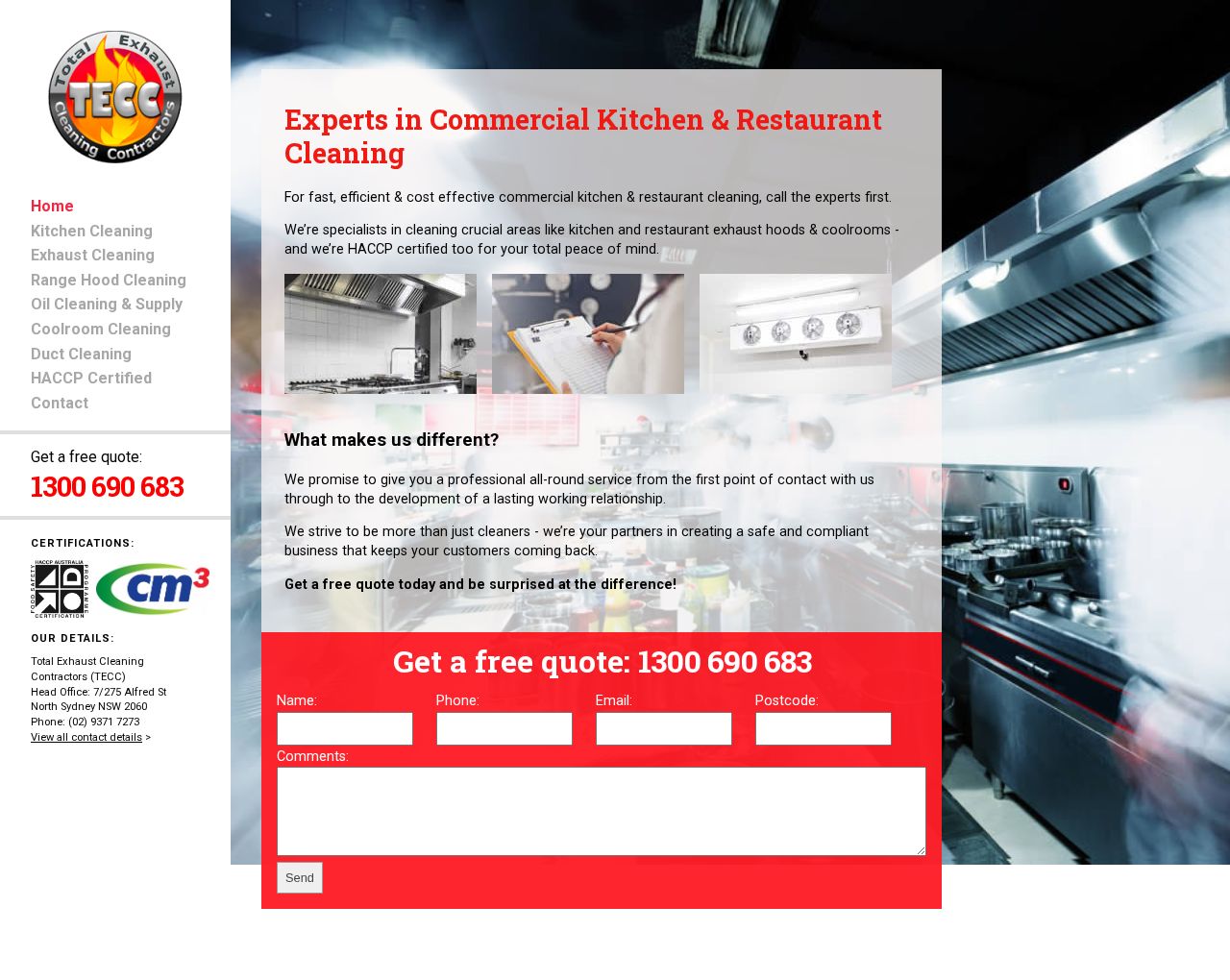 Total Exhaust Cleaning Contractors website