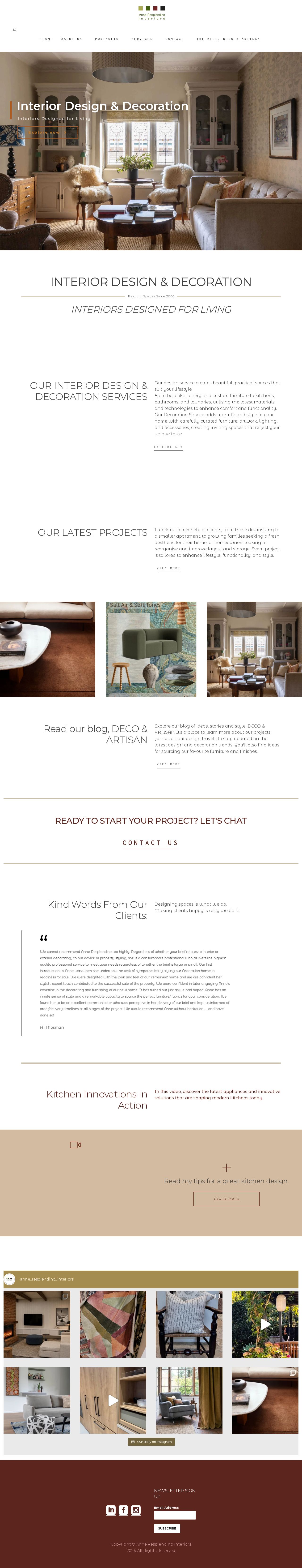 AR Interiors website