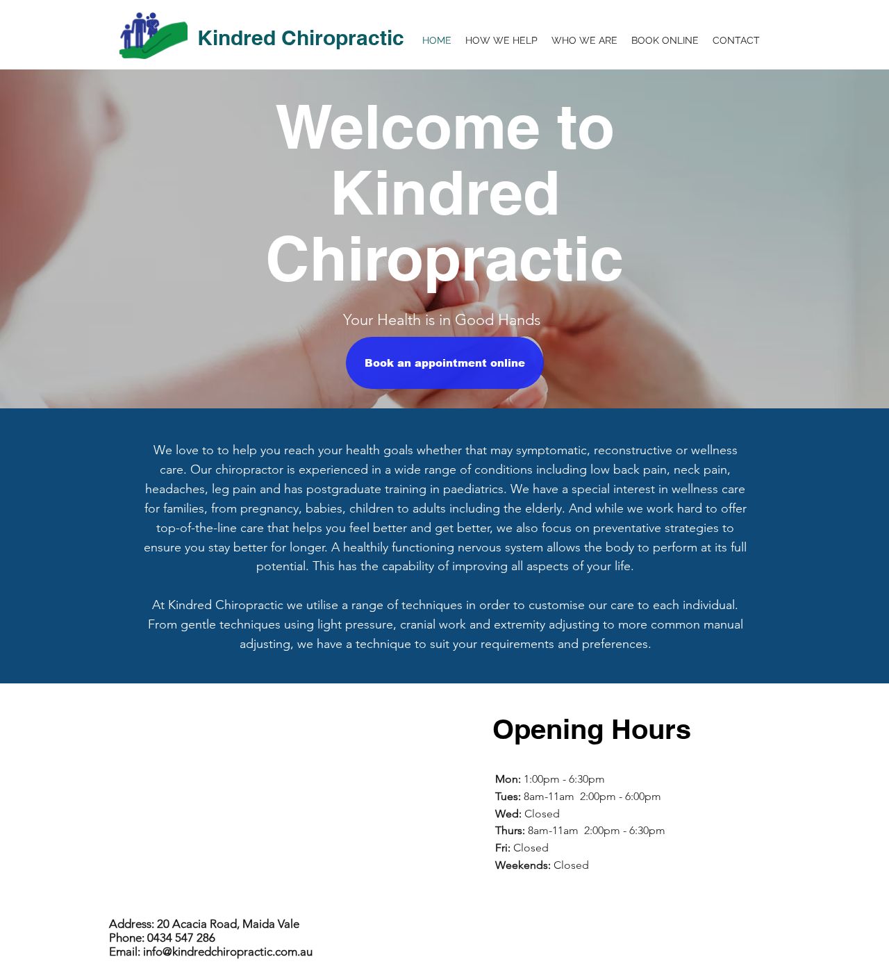 KINDRED CHIROPRACTIC website