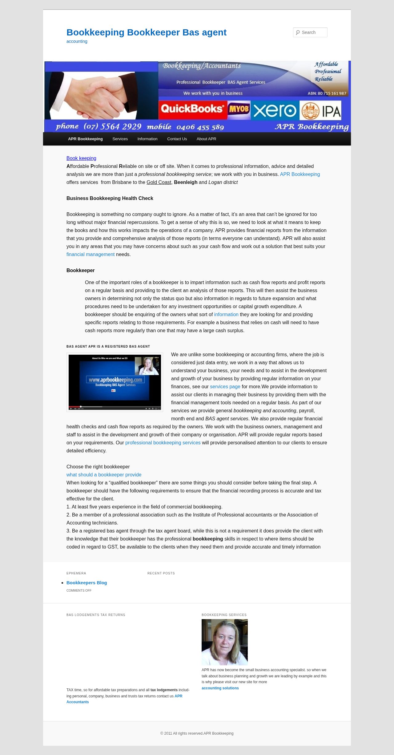 APR Bookkeeping website