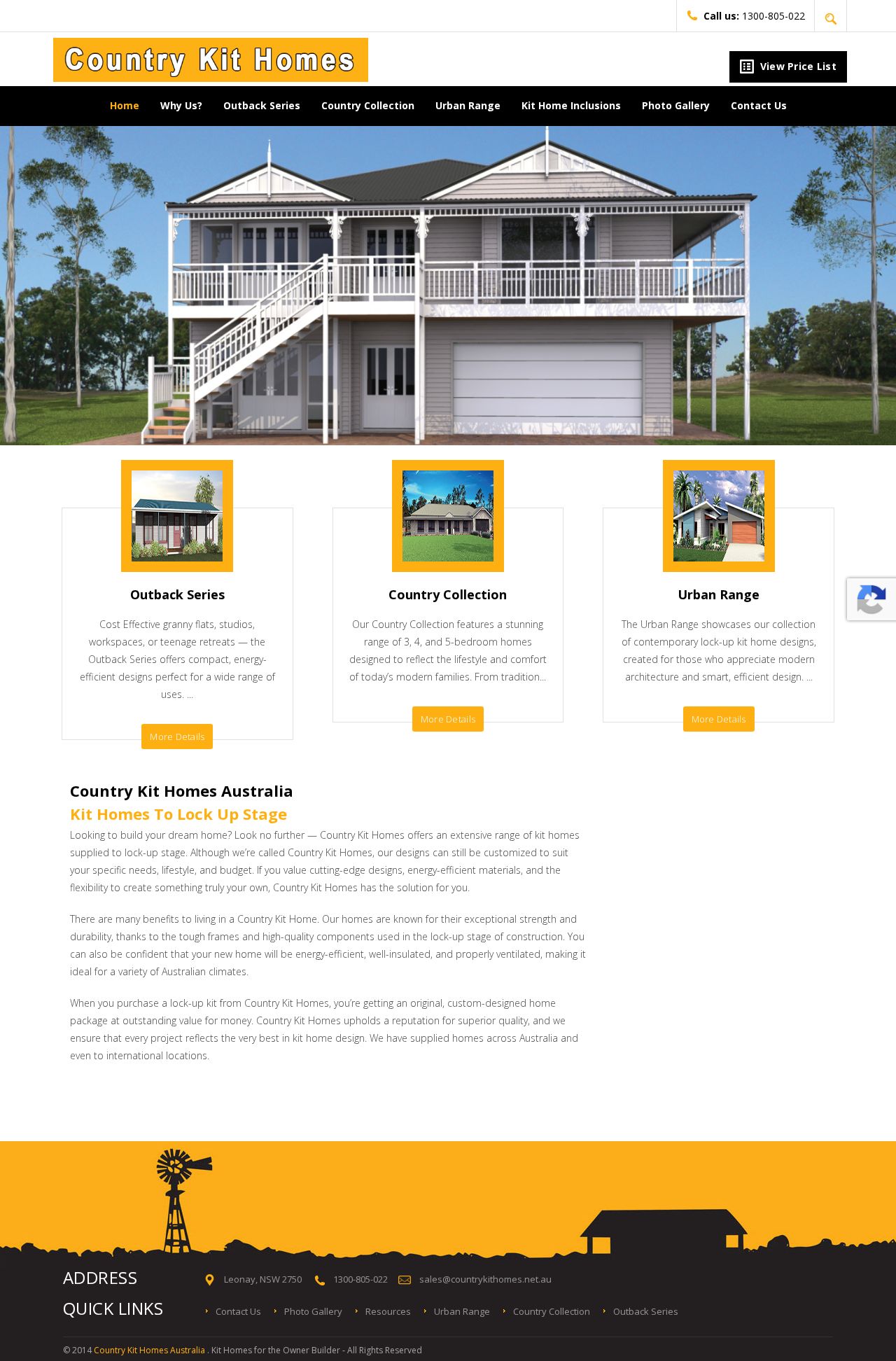 Country Kit Homes website