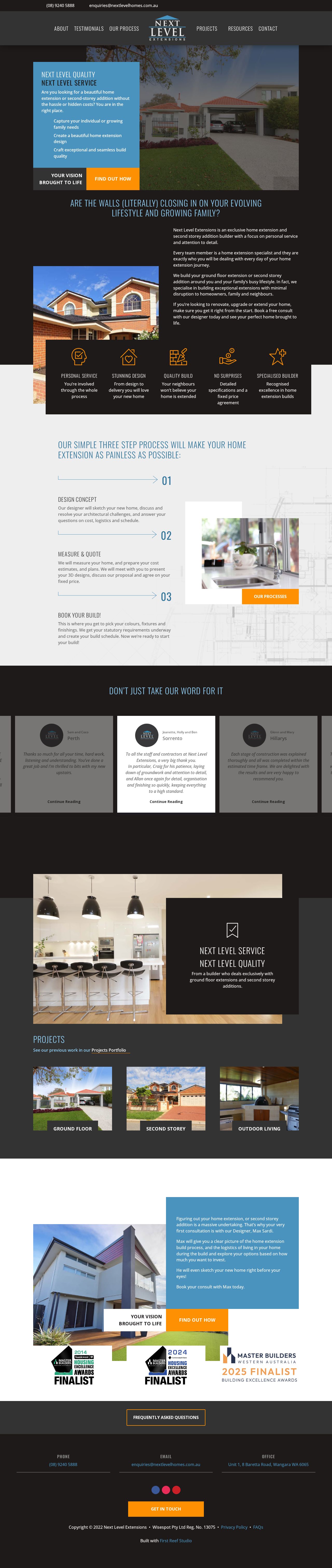 Home Extensions Perth website