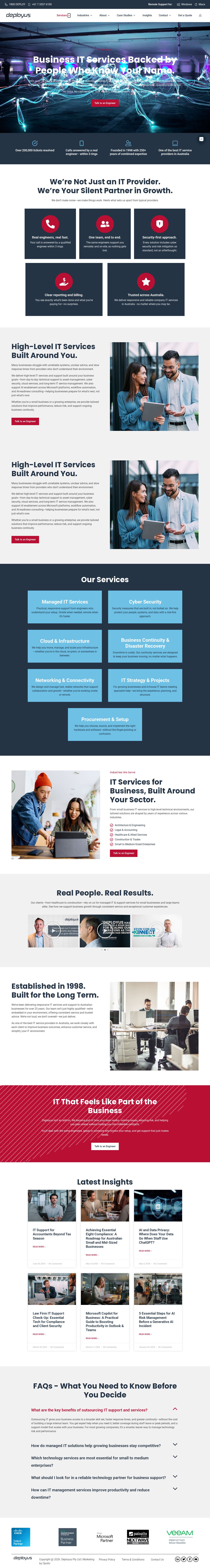 Deployus IT Networking Services website