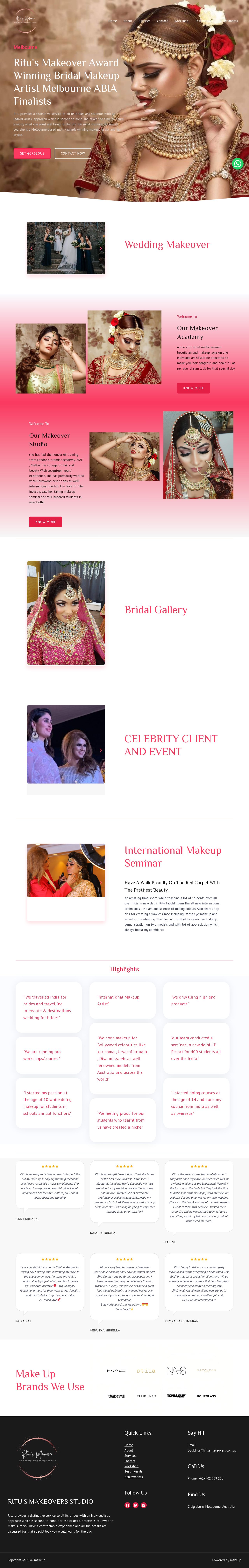 Ritus Makeovers website