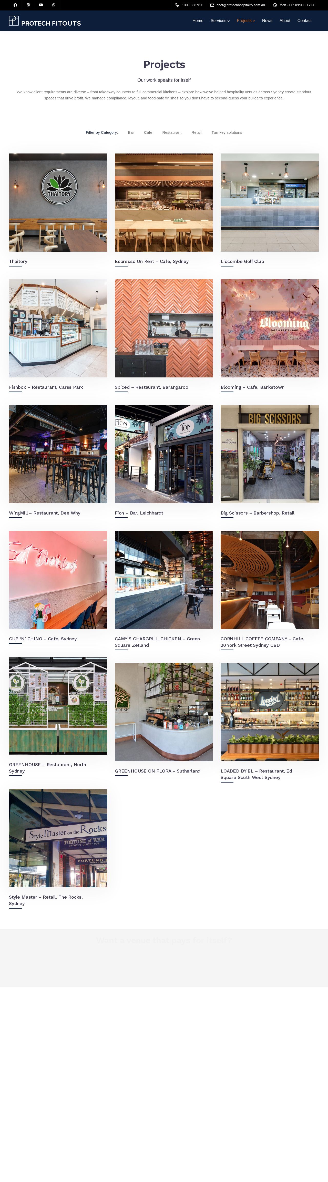 Cafe Renovations Australia website