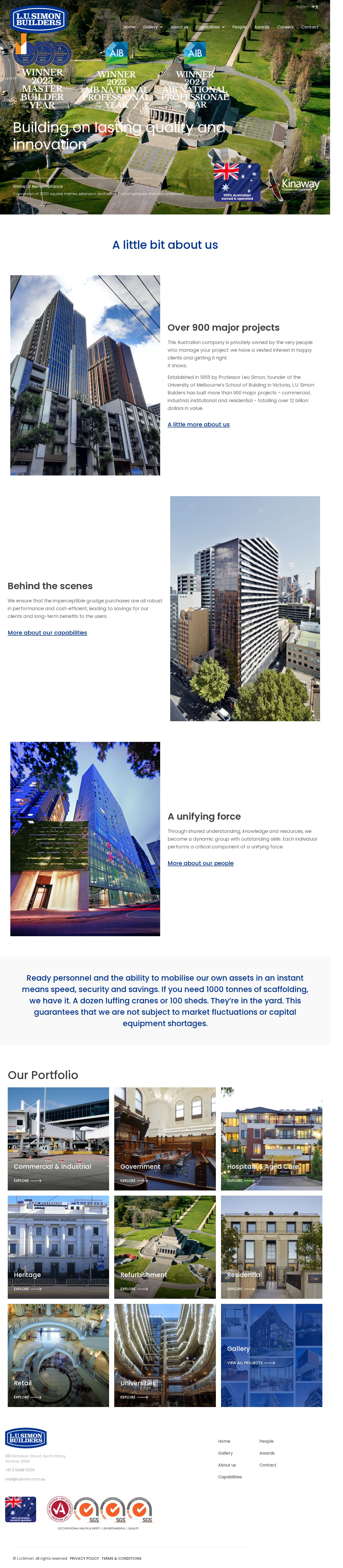 L.U Simon Builders Pty. Ltd. website