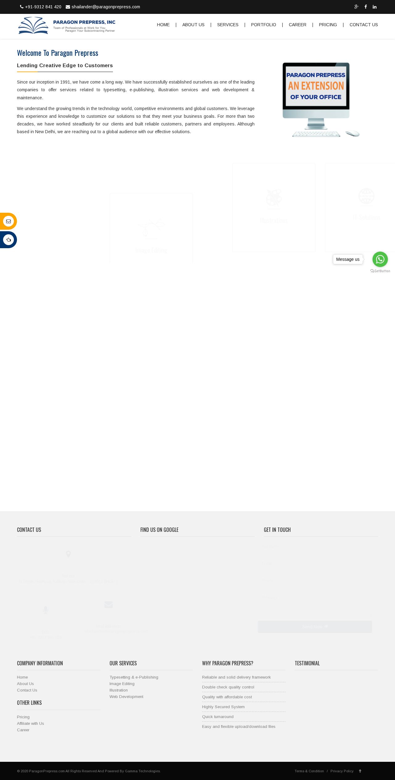 Paragon Prepress website