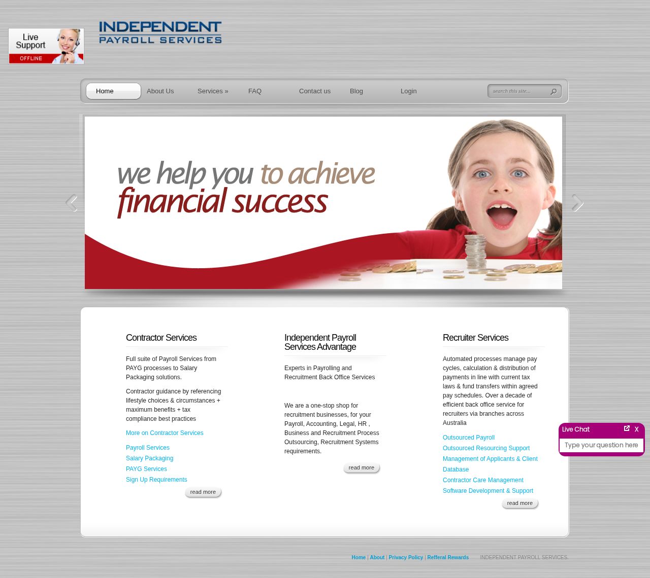 Independent Payroll Services website
