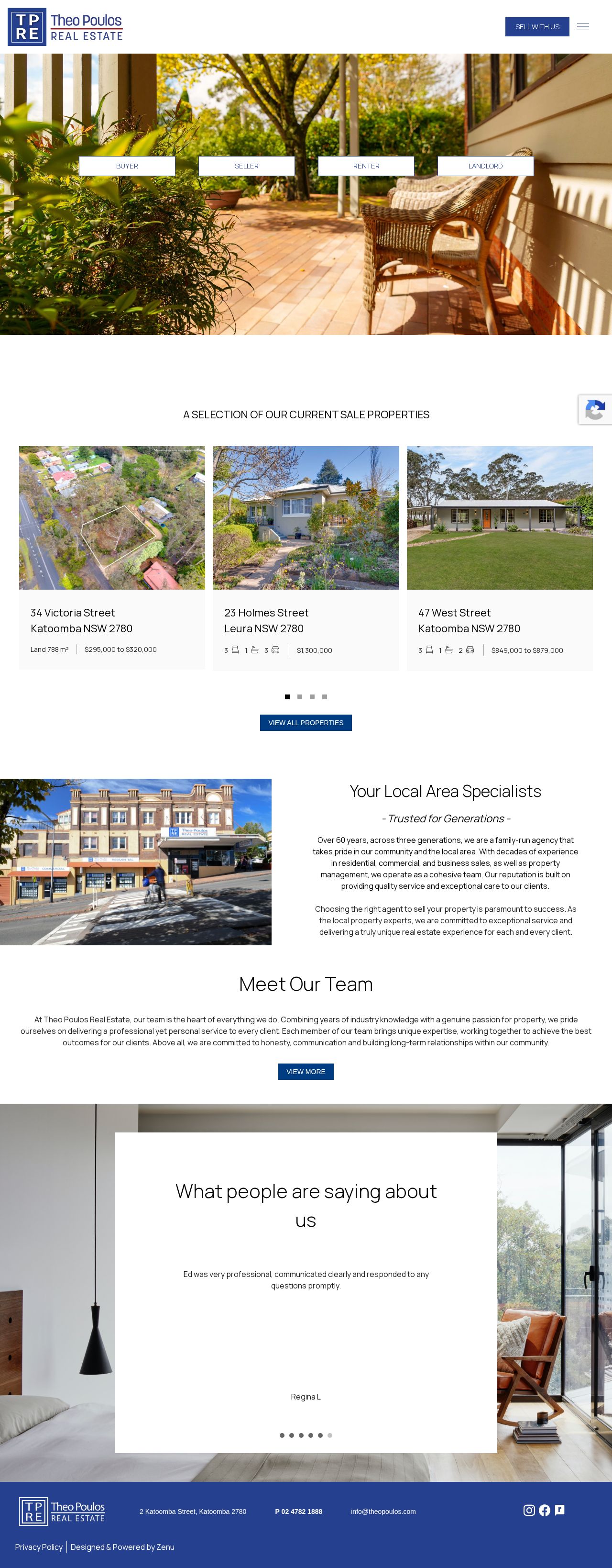 Theo Poulos Real Estate website