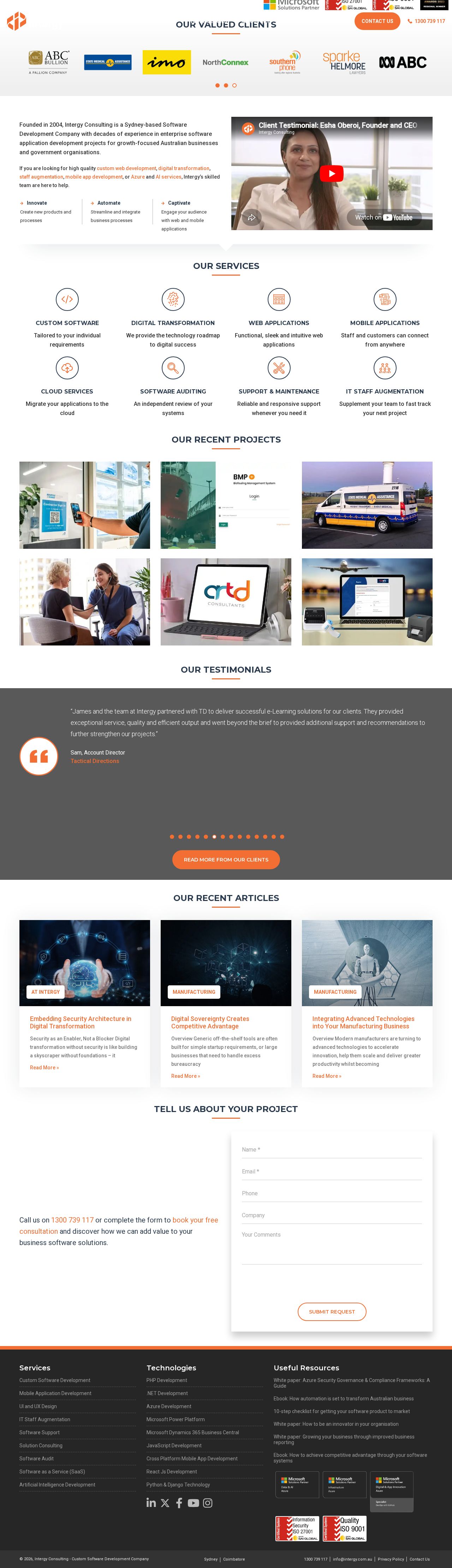 Custom Software Development & Web Design Services website