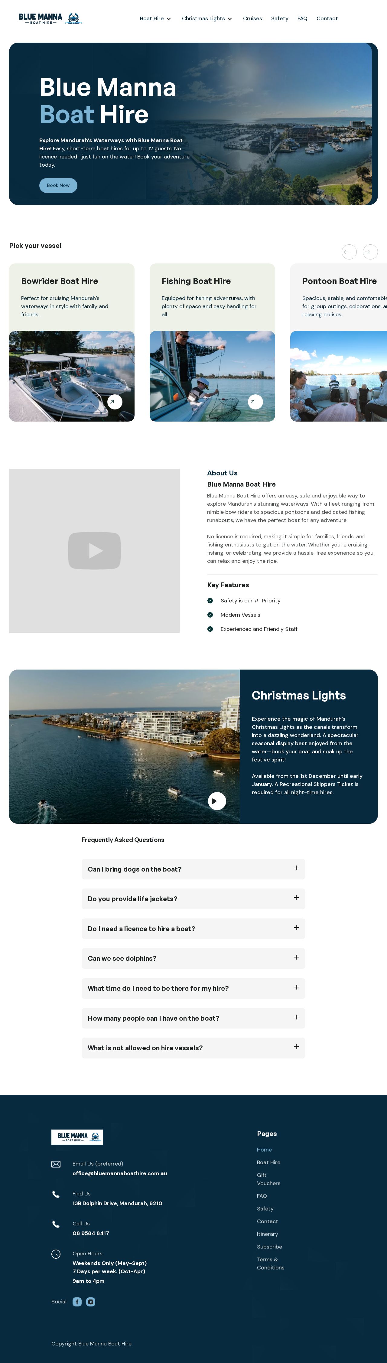 Mandurah Boat Hire website