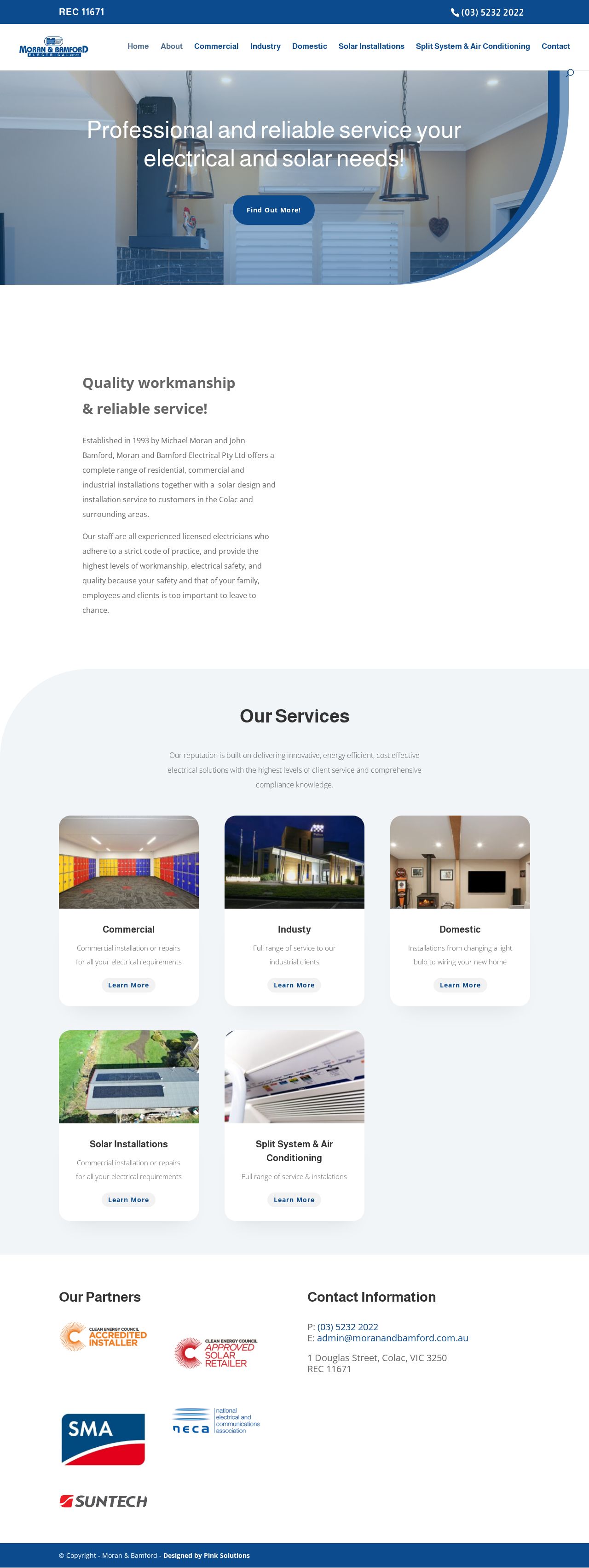 Moran and Bamford Electrical website