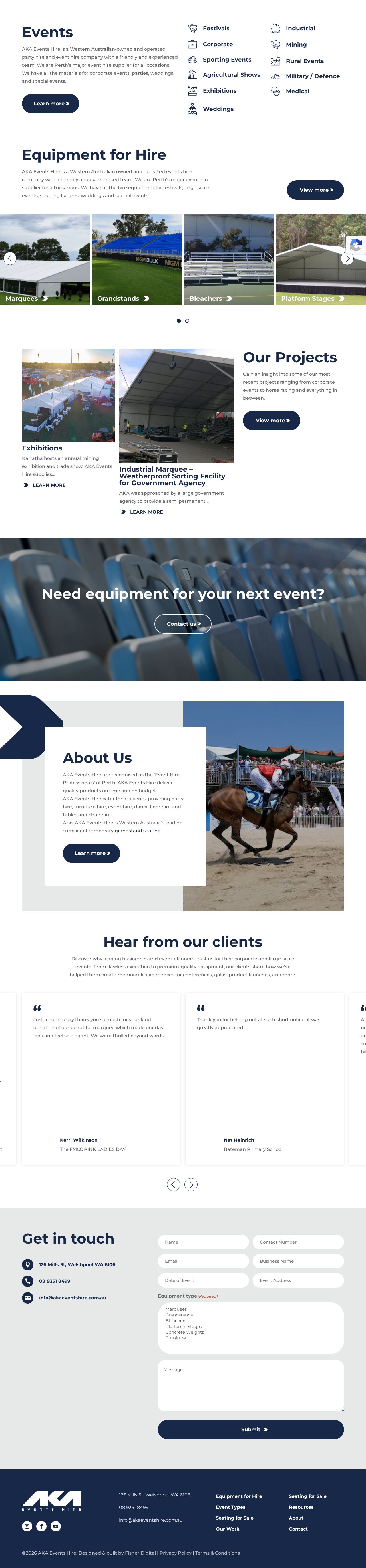 AKA Events Hire website