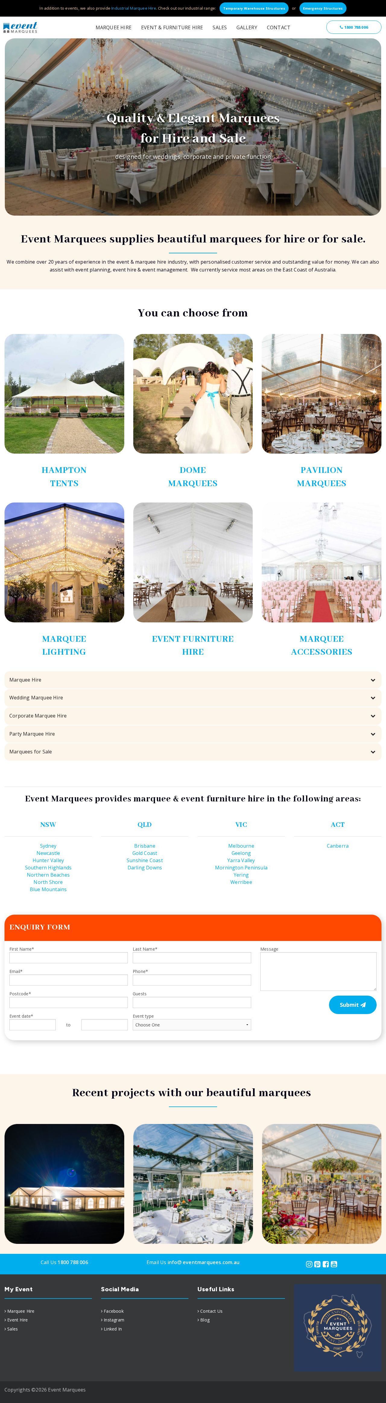 EVENT MARQUEES website