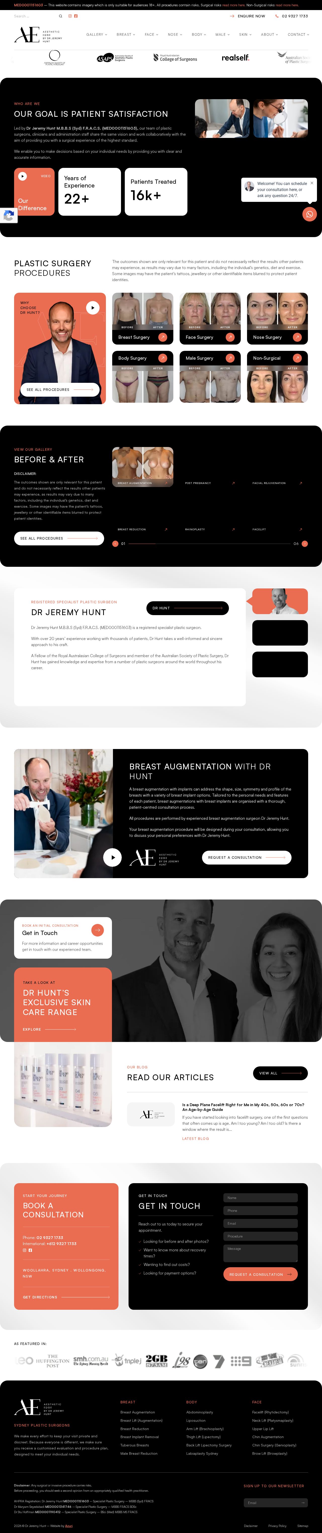 Cosmetic Surgery Sydney website