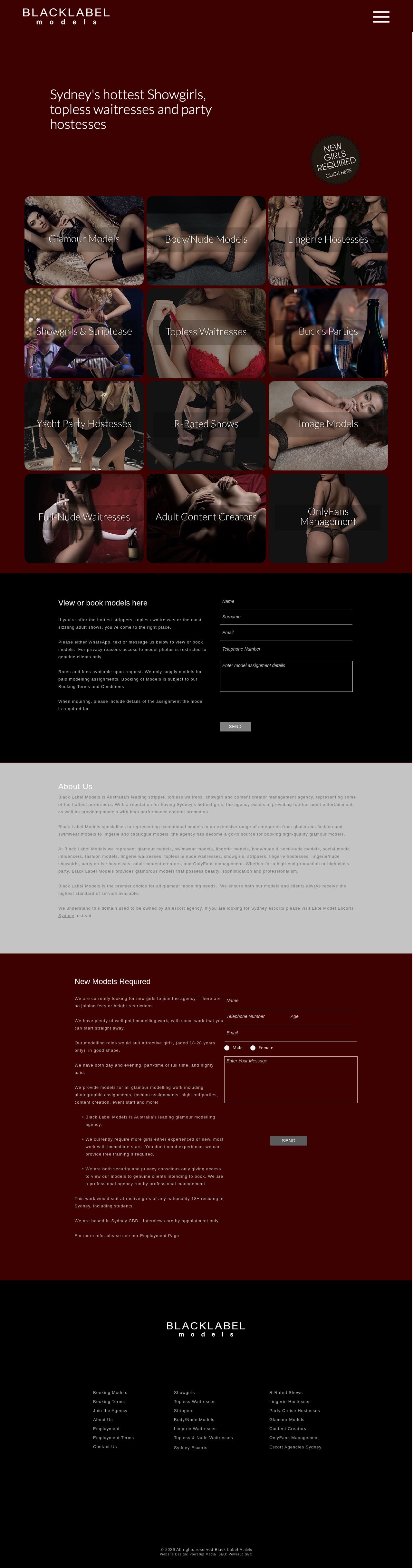 Black Label Models website